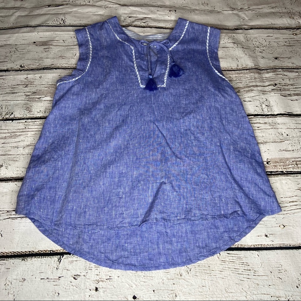 Vineyard Vines Chambray Linen Sleeveless Top